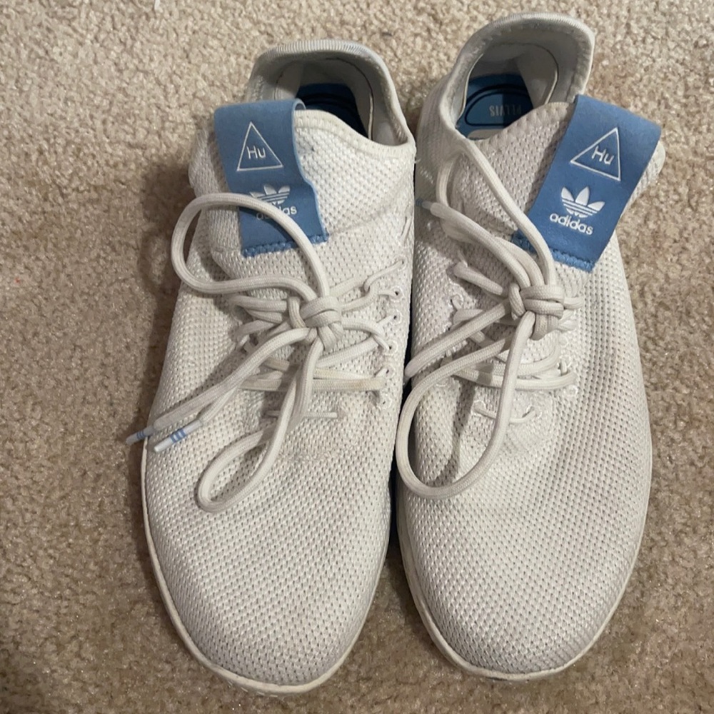 White Adidas Hu by Pharrell Williams Size 6.5